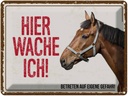 Blechschild 30x40 cm Pferd hier wache ich eigene Gefahr Tier Haustier
