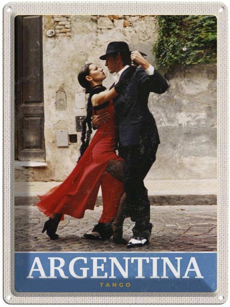 [LA-137945] Blechschild 40x30 cm Argentinien Tango Straße Bildmotiv Reisemotiv Abenteuer Reisen Amerika USA Urlaub