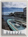 Blechschild 40x30 cm Belize Central USA Urlaub Amerika Boote Ufer Bildmotiv Reisemotiv Abenteuer Reisen