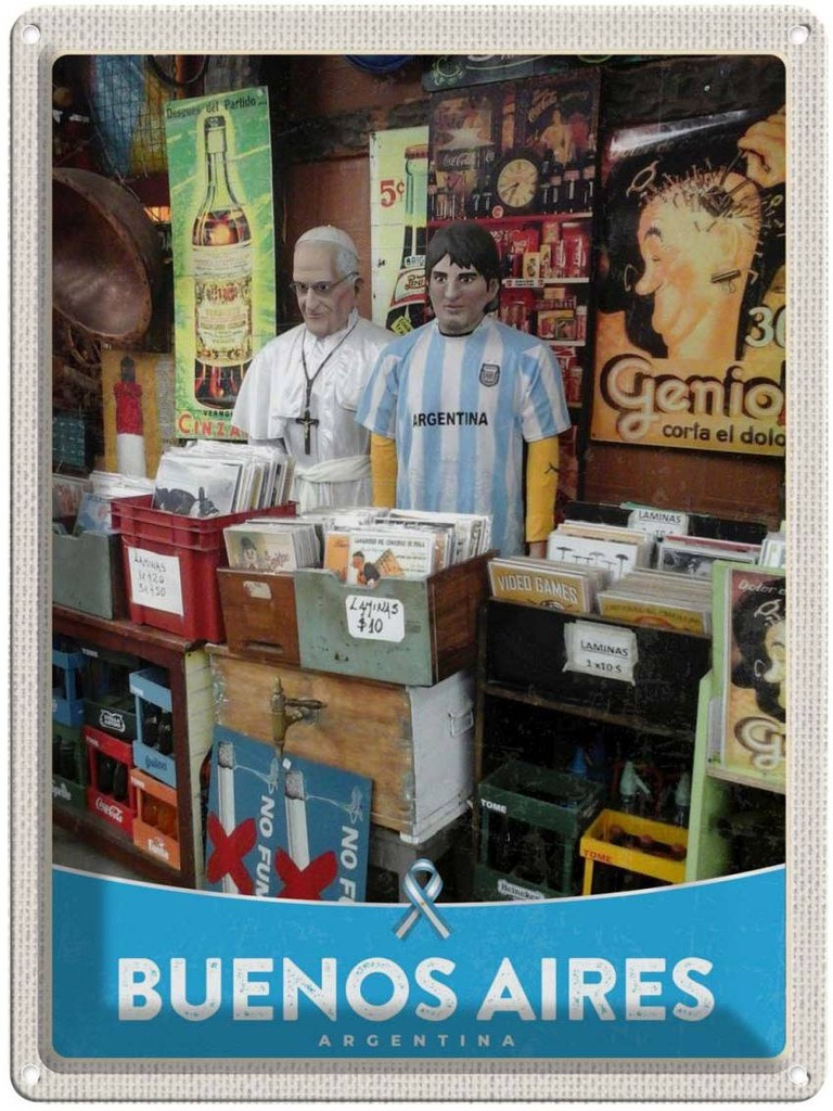 [LA-137963] Blechschild 40x30 cm Buenos Aires Urlaub Argentinien Platten Bildmotiv Reisemotiv Abenteuer Reisen Amerika USA
