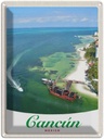 Blechschild 40x30 cm Cancun Mexiko USA Urlaub Strand Meer Schiffe Bildmotiv Reisemotiv Abenteuer Reisen Amerika