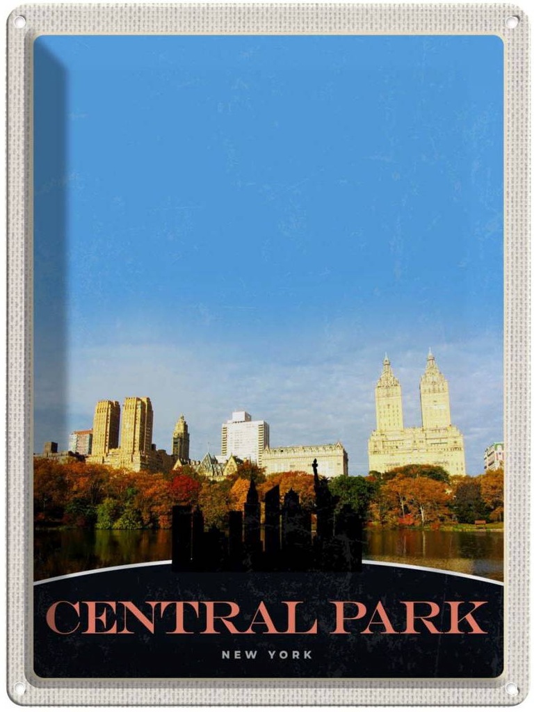 [LA-137980] Blechschild 40x30 cm Central Park Amerika USA Urlaub New York Trip Bildmotiv Reisemotiv Abenteuer Reisen
