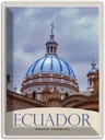 Blechschild 40x30 cm Ecuador Süd USA Urlaub Amerika Kirche Stadt Bildmotiv Reisemotiv Abenteuer Reisen
