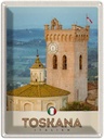 Blechschild 40x30 cm Toskana Italien Häuser Architektur Kirche Bildmotiv Reisemotiv Abenteuer Reisen Europa Urlaub