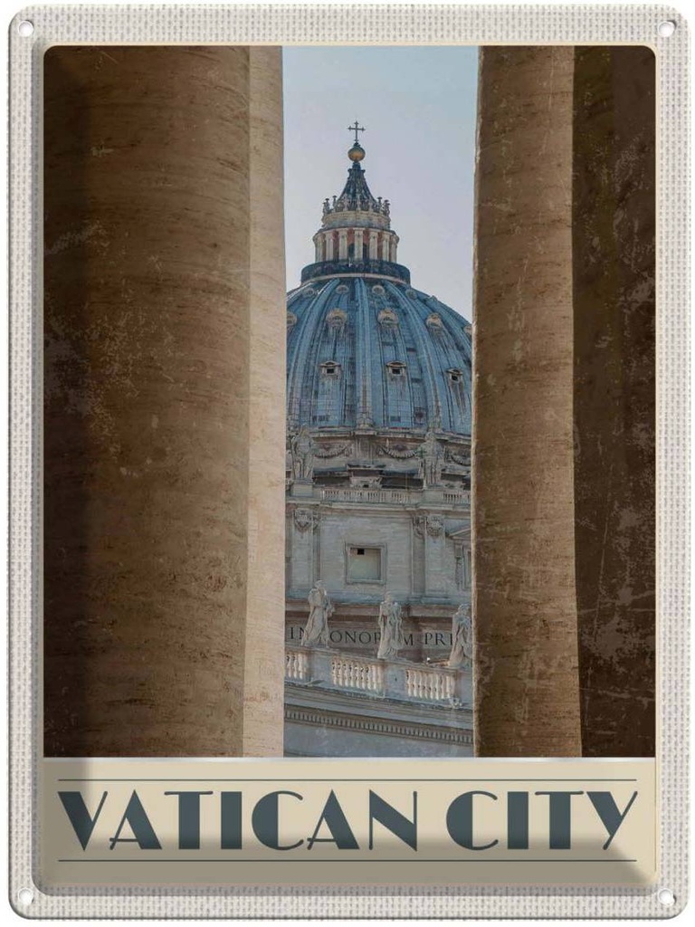 [LA-138082] Blechschild 40x30 cm Vatikan City Häuser Architektur Gebäude Bildmotiv Reisemotiv Abenteuer Reisen Europa Urlaub