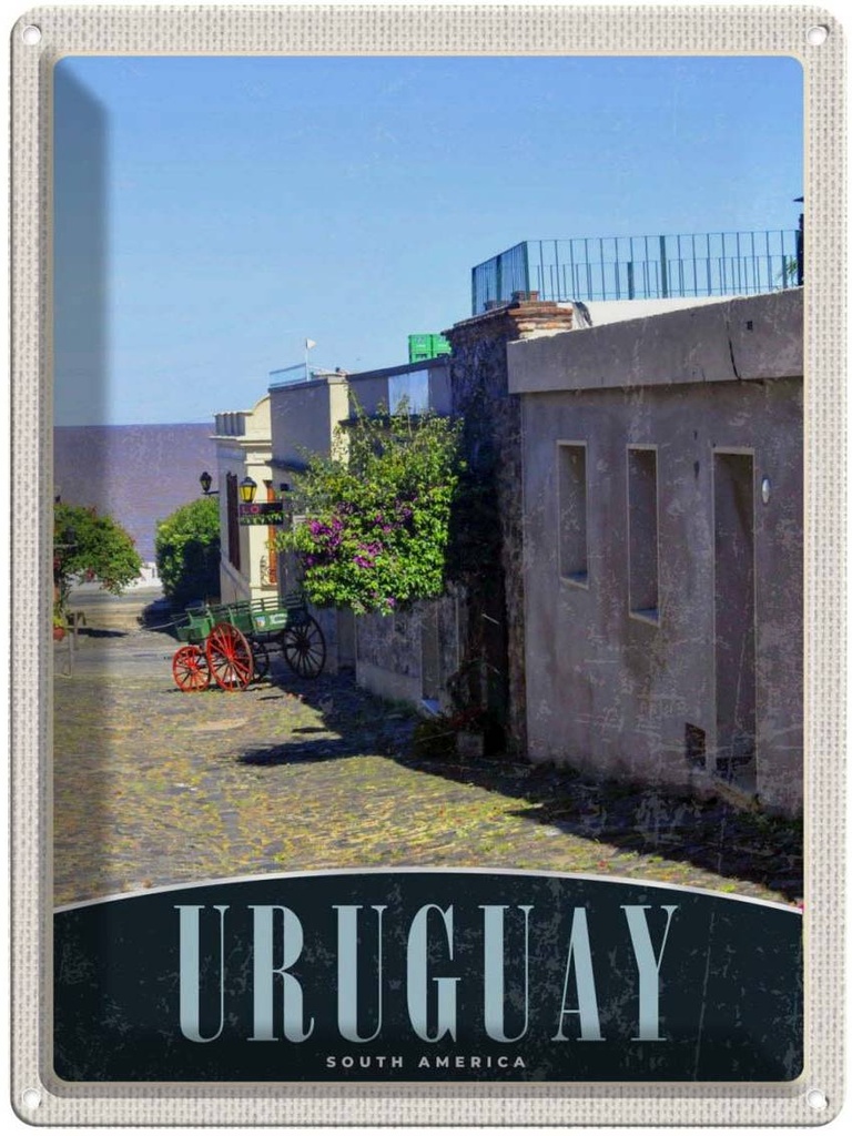 [LA-138092] Blechschild 40x30 cm Uruguay Süd Urlaub Amerika Stadt Bildmotiv Reisemotiv Abenteuer Reisen USA