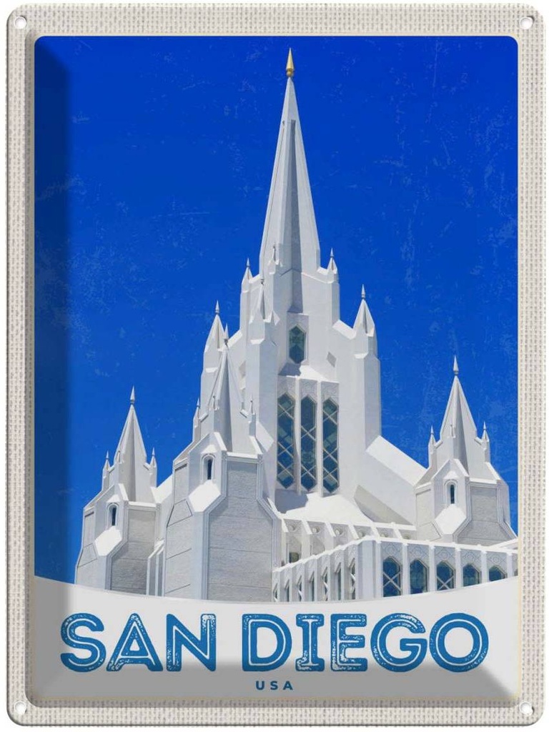 [LA-138093] Blechschild 40x30 cm San Diego USA Urlaub Amerika Architektur Bildmotiv Reisemotiv Abenteuer Reisen