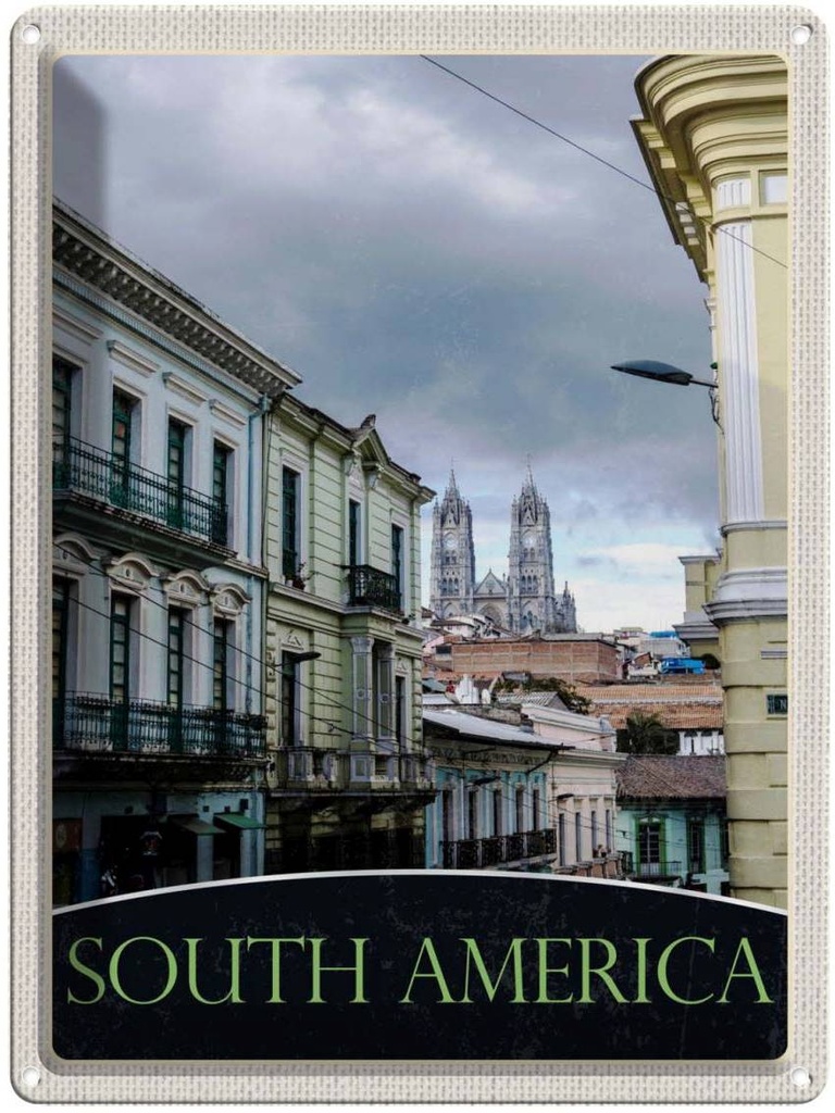 [LA-138105] Blechschild 40x30 cm Süd Amerika Urlaub Kirche Architektur Bildmotiv Reisemotiv Abenteuer Reisen USA