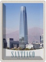 Blechschild 40x30 cm Santiago de USA Urlaub Chile Amerika Hochhaus Bildmotiv Reisemotiv Abenteuer Reisen