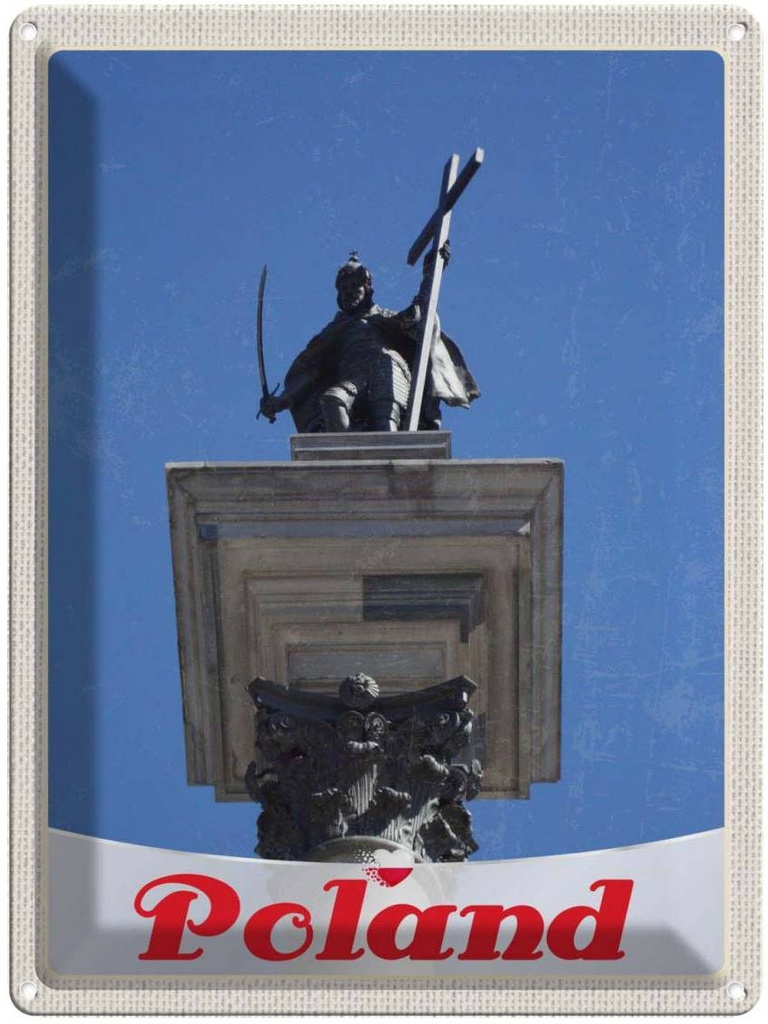 [LA-138124] Blechschild 40x30 cm Polen Europa Häuser Architektur Skulptur Bildmotiv Reisemotiv Abenteuer Reisen Urlaub