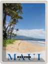 Blechschild 40x30 cm Maui Hawaii USA Urlaub Insel Strand Wellen Bildmotiv Reisemotiv Abenteuer Reisen Amerika