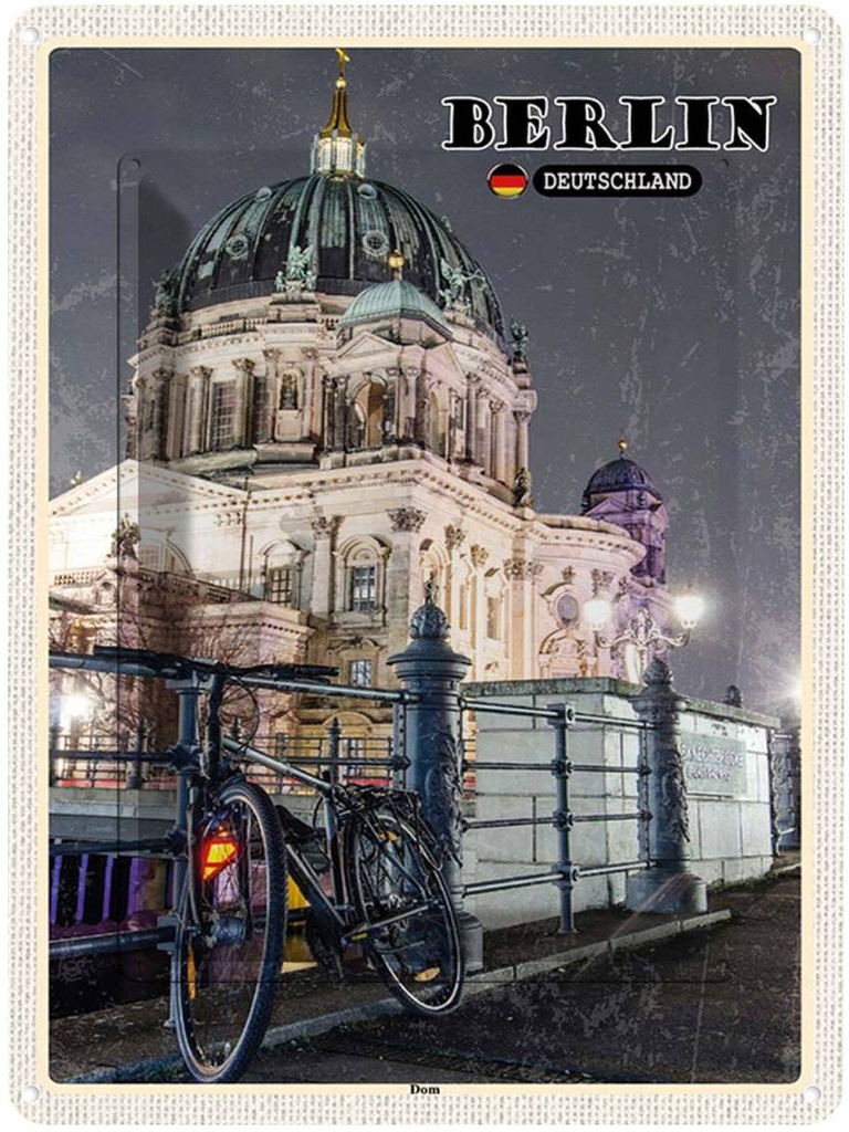 [LA-138301] Blechschild 40x30 cm Berlin Deutschland Architektur Dom Bildmotiv Reisemotiv Abenteuer Reisen Urlaub Häuser