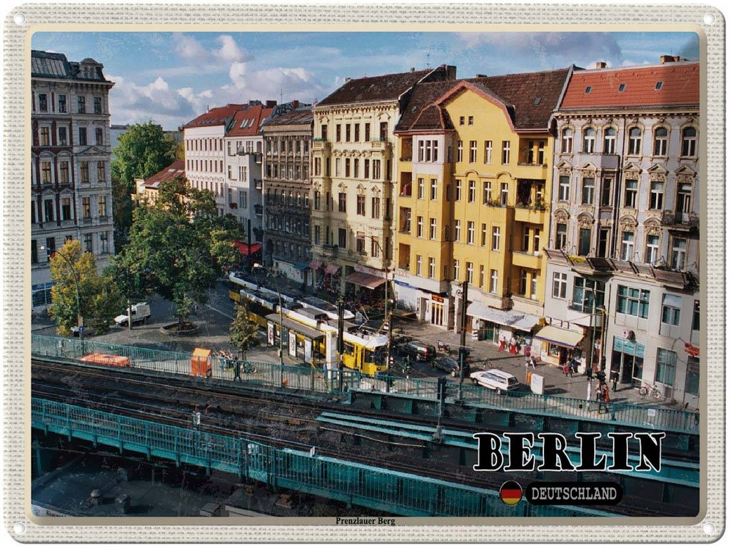 [LA-138322] Blechschild 30x40 cm Berlin Prenzlauer Berg Deutschland Bildmotiv Reisemotiv Abenteuer Reisen Urlaub