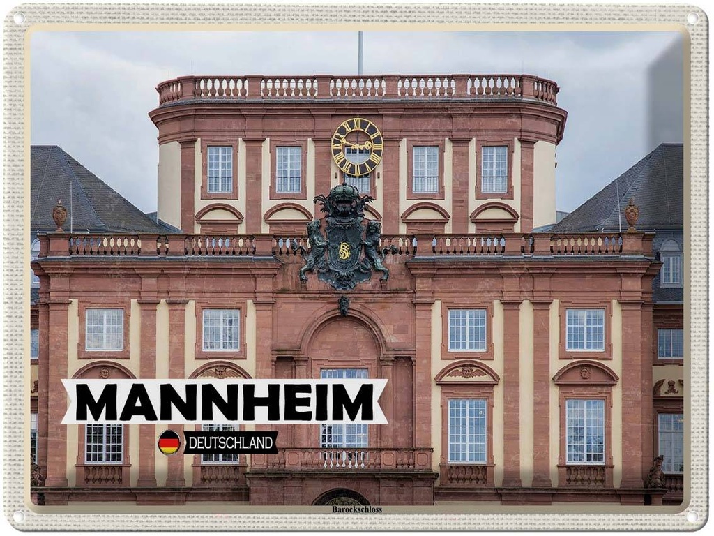 [LA-138364] Blechschild 30x40 cm Mannheim Deutschland Barockschloss Bildmotiv Reisemotiv Abenteuer Reisen Urlaub