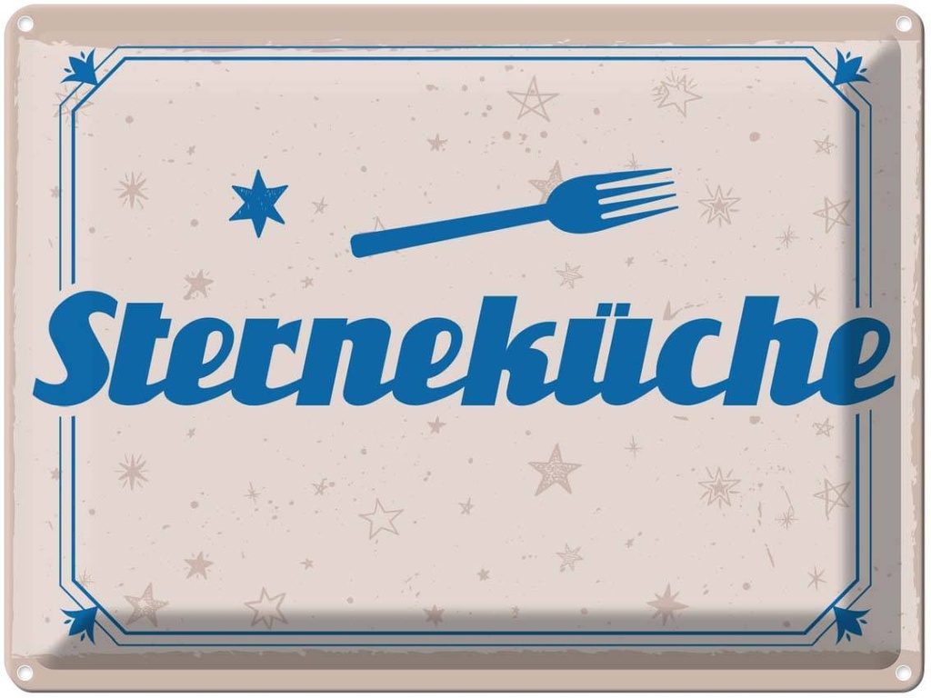 [LA-138386] Blechschild 30x40 cm Sterneküche Küche Kochen Essen