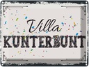 Blechschild 30x40 cm Villa Kunterbunt Deutschland