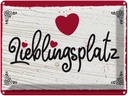 Blechschild 30x40 cm Lieblingsplatz Herz rot Witz Humor Lustig Spaß Dekoration
