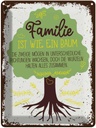 Blechschild 40x30 cm Familie ist wie ein Baum Freunde