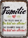 Blechschild 40x30 cm Familie das tollste daran ist Freunde
