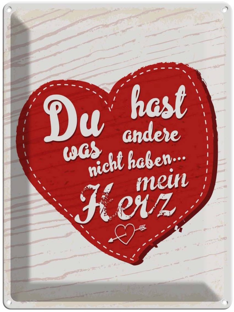 [LA-138521] Blechschild 40x30 cm Du hast mein Herz Liebe Dekoration