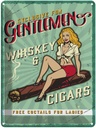 Blechschild 40x30 cm Pinup Exlusive Gentleman Whiskey Pin Up