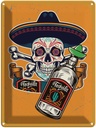 Blechschild 40x30 cm Totenkopf Tequila Alkohol Essen Trinken Bar Club