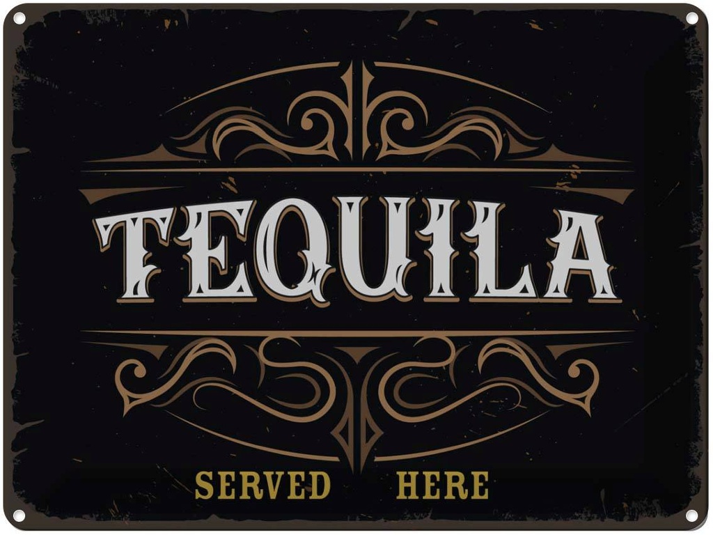 [LA-138571] Blechschild 30x40 cm Alkohol Tequila served here Essen Trinken Bar Club