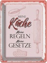 Blechschild 40x30 cm Meine Küche Regeln Kochen Essen