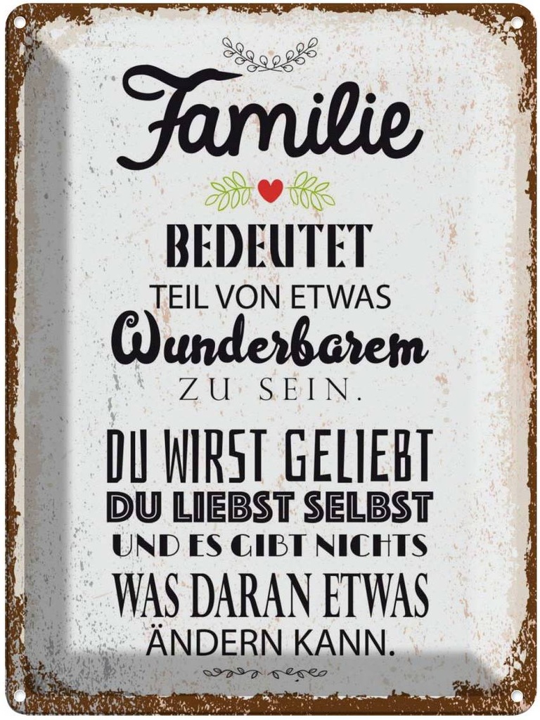 [LA-138614] Blechschild 40x30 cm Familie Teil von etwas wunderbarem Freunde
