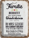 Blechschild 40x30 cm Familie Teil von etwas wunderbarem Freunde