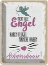 Blechschild 40x30 cm Nicht alles Engel haben Flügel Dekoration Spruch Zitat