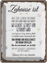 Blechschild 40x30 cm Zuhause ist wo das Leben beginnt Spruch Zitat
