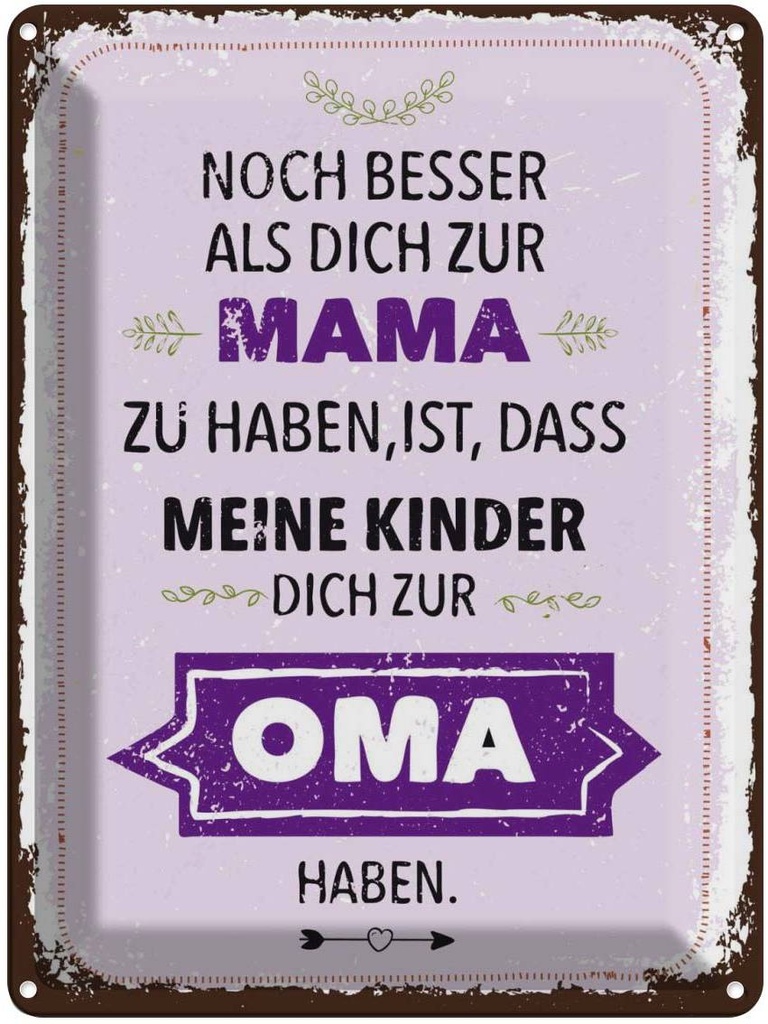 Blechschild 40x30 cm Mama Oma noch besser dich haben Spruch Zitat