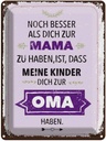 Blechschild 40x30 cm Mama Oma noch besser dich haben Spruch Zitat