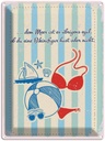 Blechschild 40x30 cm Meer Urlaub egal ob du Bikinifigur Spruch Zitat