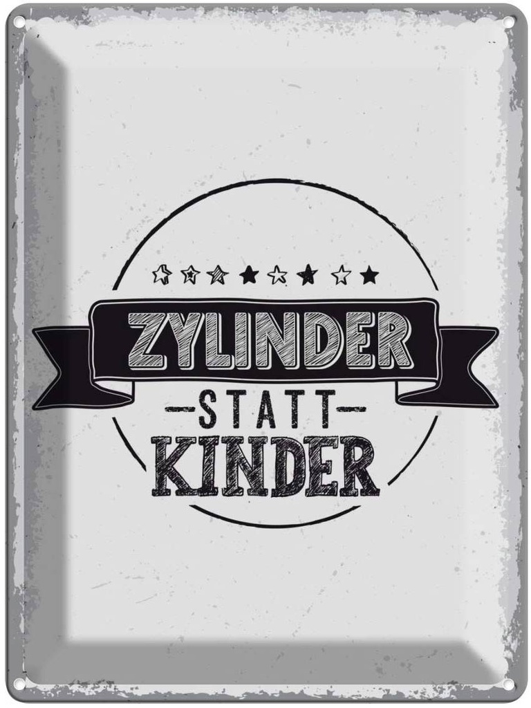 [LA-138651] Blechschild 40x30 cm lustig Zylinder statt Kinder Witz Humor Spaß Dekoration