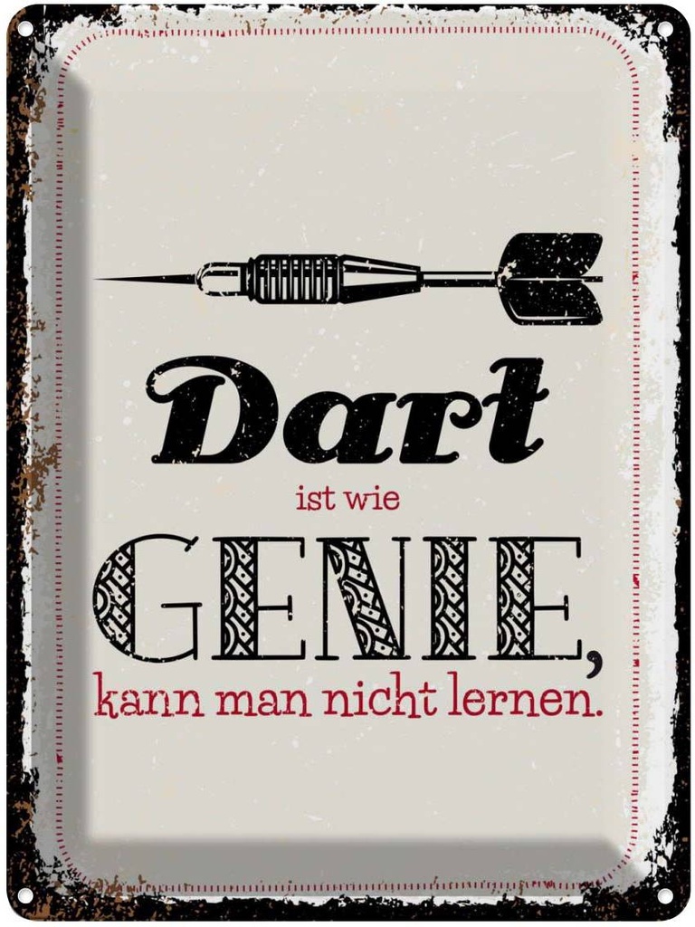 [LA-138654] Blechschild 40x30 cm Dart Genie kann man nicht lernen Sport Hobby Spruch Zitat