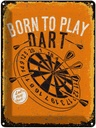 Blechschild 40x30 cm Born to play Dart Let`s Dekoration