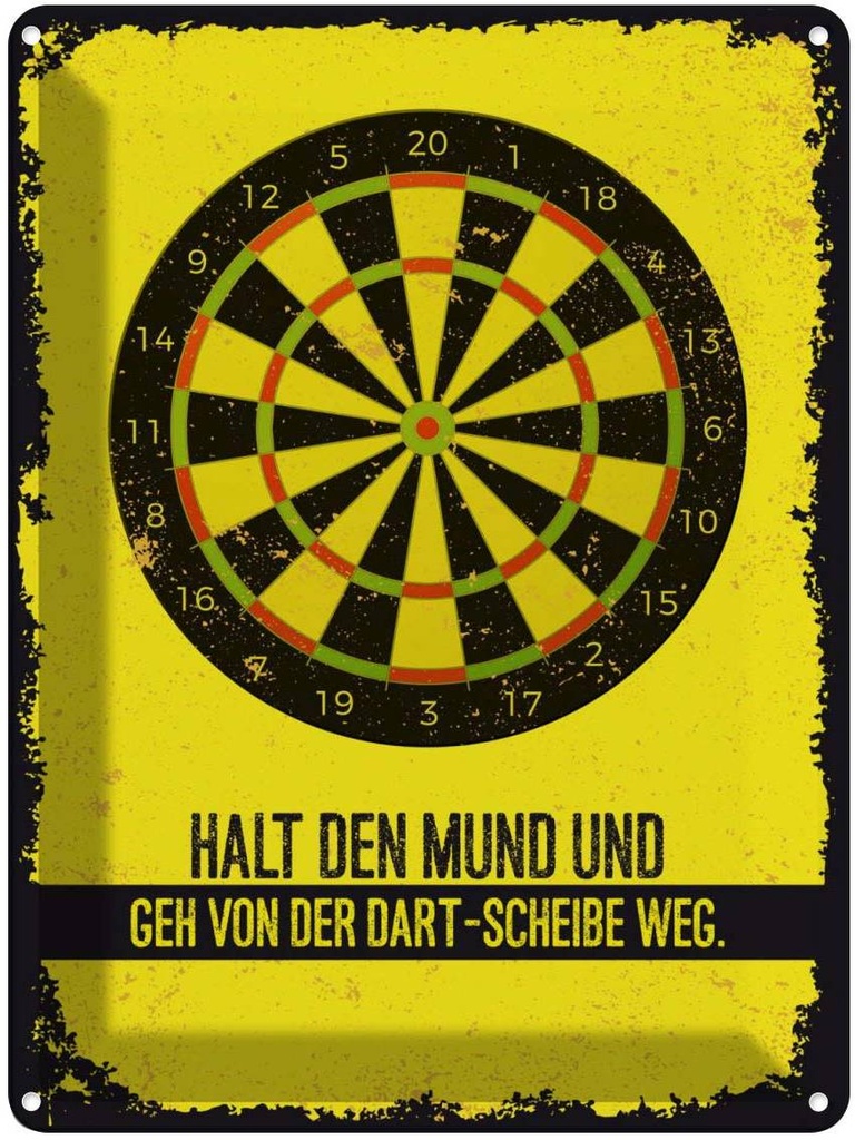 [LA-138701] Blechschild 40x30 cm Halt den Zitat Mund und geh von Dart Sport Hobby Spruch