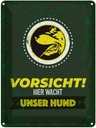 Blechschild 40x30 cm Vorsicht hier wacht unser Hund Tier Haustier
