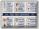 Blechschild 30x40 cm Fresh Cocktails Mojito Maragrita Essen Trinken