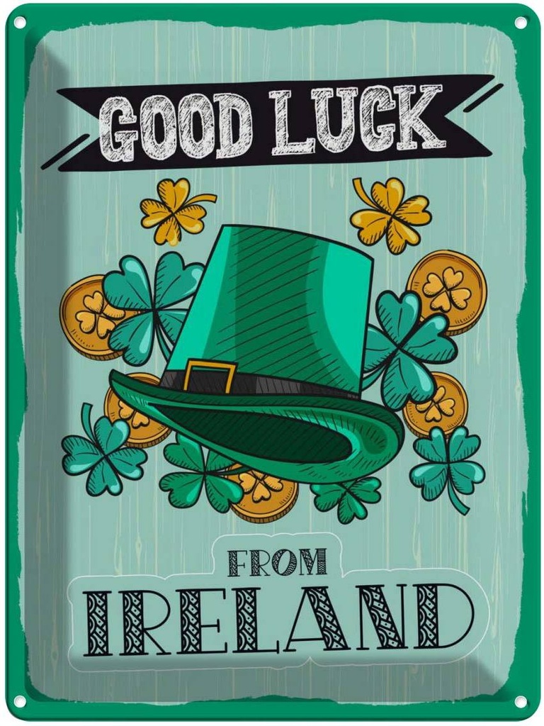 [LA-138734] Blechschild 40x30 cm Good Luck From Ireland Europa