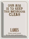 Blechschild 40x30 cm Keep this bathroom clean Warnschild Hinweisschild Sicherheit Vorsicht