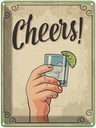 Blechschild 40x30 cm Cheers Gin Tonic Lemon Prost England