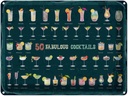 Blechschild 30x40 cm 50 Fabulous Cocktails Drinks Essen Trinken