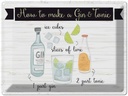 Blechschild 30x40 cm How to make a Gin & Tonic Essen Trinken