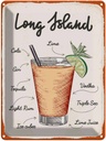 Blechschild 40x30 cm Long Island Tequila Vodka Essen Trinken