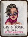 Blechschild 40x30 cm Gin & Tonic Served Daily Milsted´s Essen Trinken