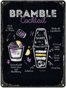 Blechschild 40x30 cm Bramble Cocktail Recipe Essen Trinken