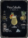 Blechschild 40x30 cm Pina Colada Coktail Recipe Essen Trinken